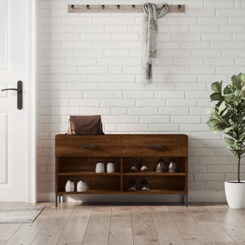 The Living Store Klop za čevlje rjavi hrast 102x35x55 cm inženirski les - Klop Za Čevlje, (21485806) Slike