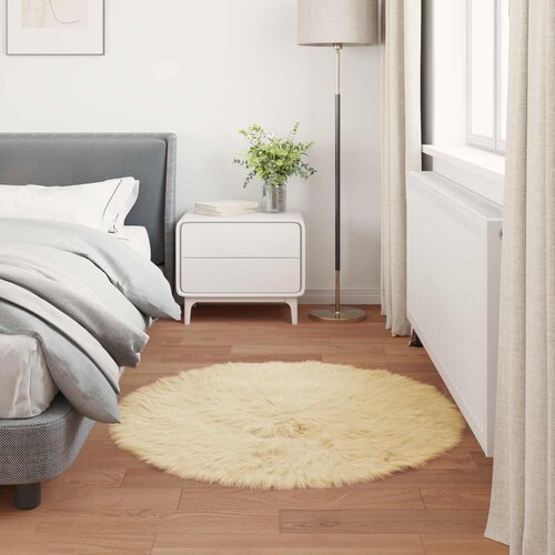  Tepih od umjetne ovčje kože TAFALLA Krem &amp;Oslash; 120 cm Poliester Slike