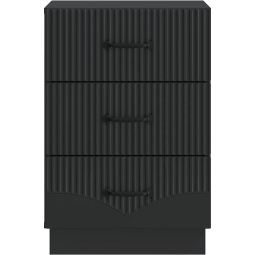  Noćni ormar s ladicama Crna 43 x 41 x 63,5 cm Konstruirano drvo Slike