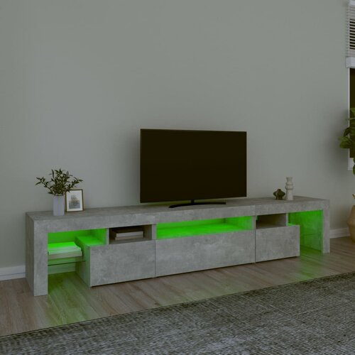  ormarić s LED svjetlima siva boja betona 215x36,5x40 cm Slike