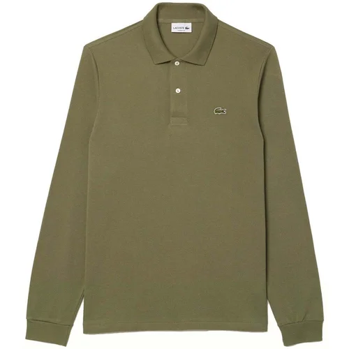 Lacoste Classic Fit Long Sleeve Polo Shirt Khaki Green Zelena