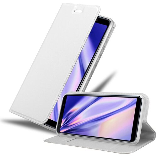 Cadorabo Ohi&scaron;je, združljivo z Samsung Galaxy A7 2018 v klasično srebrno - Za&scaron;čitni ovitek z magnetnim zapiranjem, stoječo funkcijo in režo za kartice, (20552534) Cene