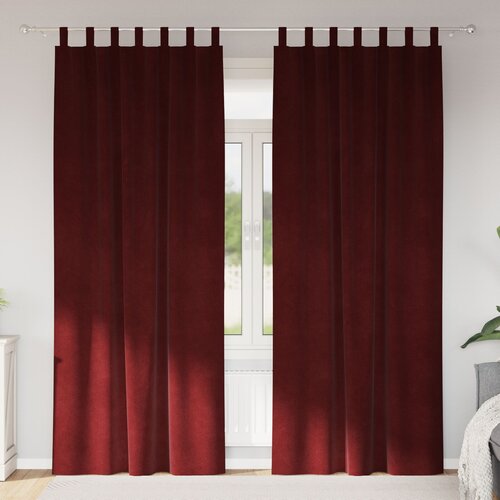 VidaXL Zavjese Vino crvena Poliester 140 x 225 cm Ukrasni umetci Slike