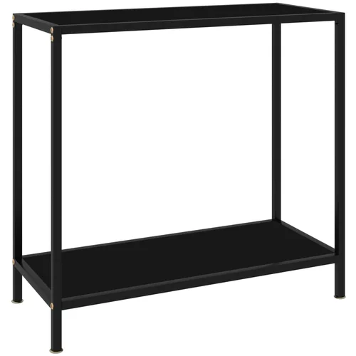  Konzolni stol crni 80 x 35 x 75 cm od kaljenog stakla