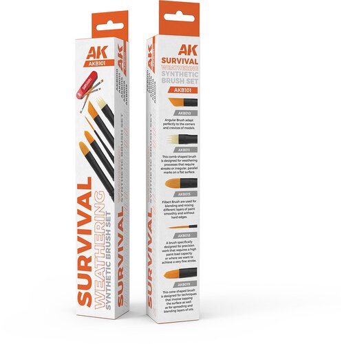 AK Interactive Survival Weathering Brushes Set (5 četkica) - AKB101 Slike