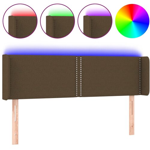 LED uzglavlje tamnosmeđe 147x16x78/88 cm od tkanine Slike