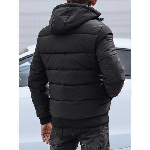 DStreet men's winter quilted jacket with hood black Slike