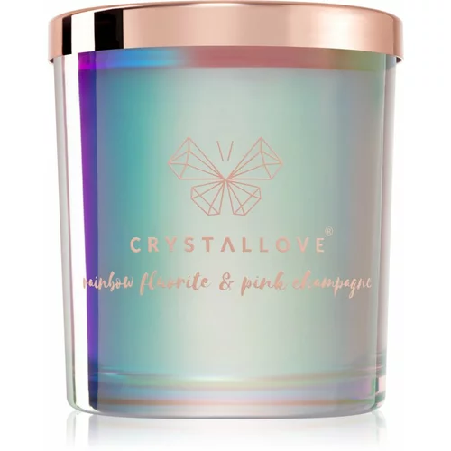 Crystallove Crystalized Scented Candle Rainbow Fluorite dišeča sveča 220 g
