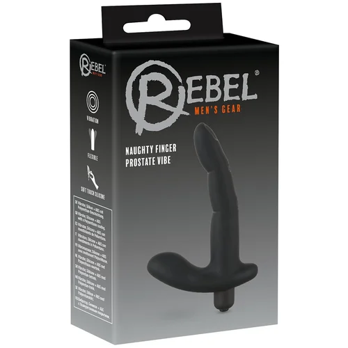 Rebel Naughty Finger - Vibrator za prostato (črn)