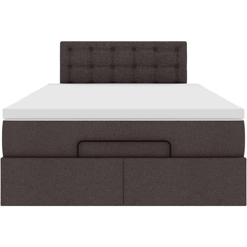 VidaXL okvir za krevet s madraca tamnosmeđi 120x190 cm od tkanine Slike