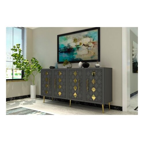 Hanah home komoda dome KB150 anthracite gold Slike