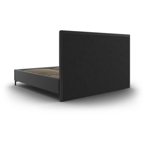Mazzini Beds Temno siva oblazinjena zakonska postelja s prostorom za shranjevanje z letvenim dnom 200x200 cm Casey &amp;ndash; Slike