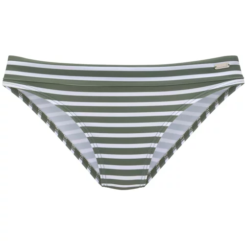 VENICE BEACH Bikini hlačke temno zelena / off-bela