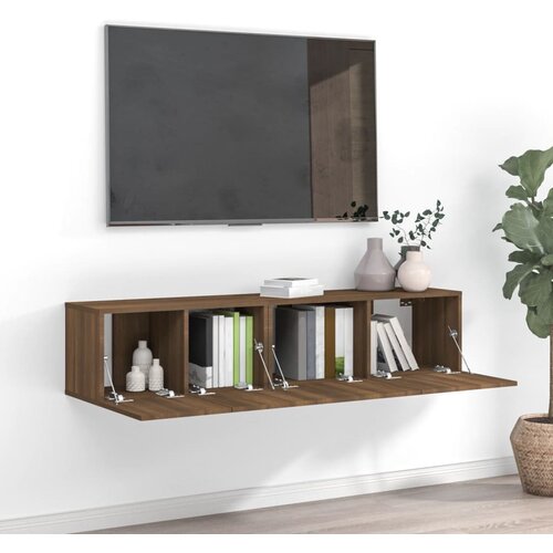 The Living Store Komplet TV omaric 2-delni rjav hrast inženirski les - Komplet TV Omaric, (21373950) Cene