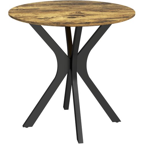 HOMCOM Jedilna miza MDF jeklo 78 x 75V cm rustikalna rjava, (5000242575) Cene