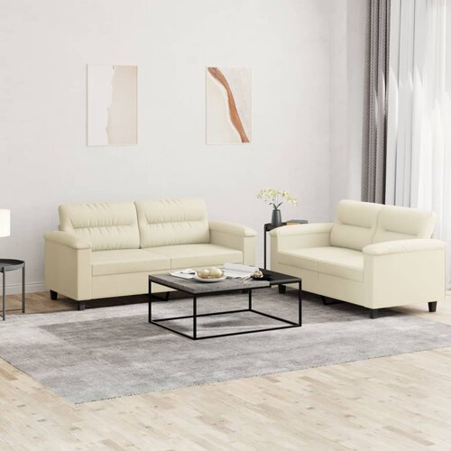 vidaXL 2-dijelni set sofa s jastucima krem od umjetne kože Cijene