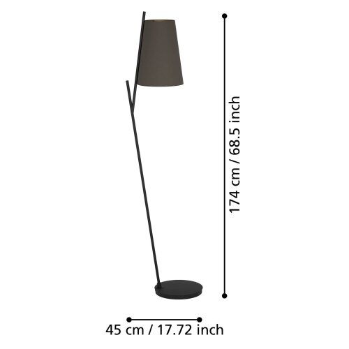 Eglo 390197 - Podna lampa PETROSA 1xE27/40W/230V braon Slike