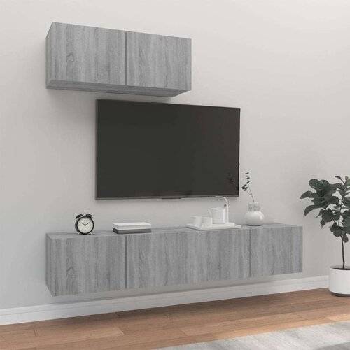 3-dijelni set TV ormarića boja hrasta sonome konstruirano drvo Slike