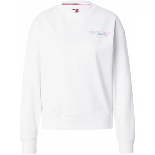 Tommy Jeans Sweater majica 'ESSENTIAL' tirkiz / roza / bijela