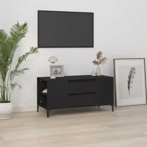 TV ormarić crni 102 x 44,5 x 50 cm od konstruiranog drva