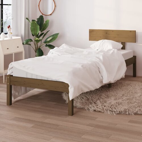  Okvir za krevet boja meda od borovine 90 x 190 cm mali Cijene
