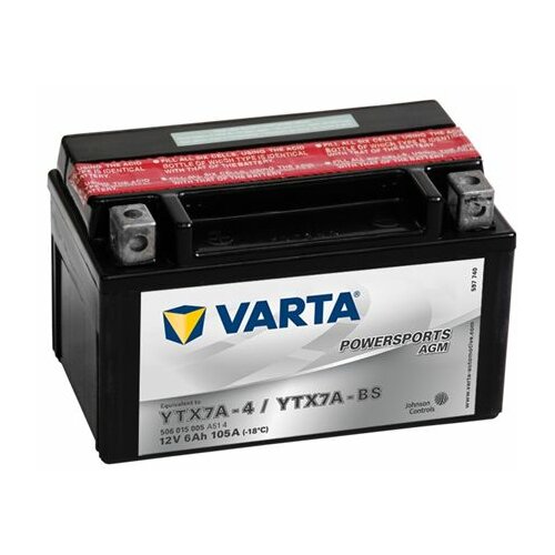 Varta akumulator za skuter 06Ah 105A, YTX7A-BS Slike