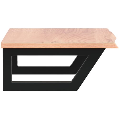  Zidna polica za umivaonik od čelika i masivne hrastovine Smeđa 60 x 40 x 2 cm Slike