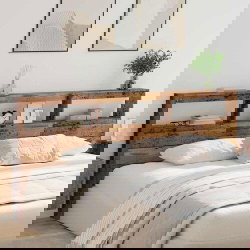 VidaXL Uzglavlje Staro drvo 220 x 17 x 102 cm Konstruirano drvo Slike