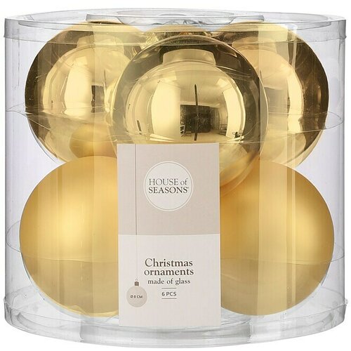  Okrasne krogle za božično drevo (Ø 8 cm, steklo, zlata, 6 kosov) Cene