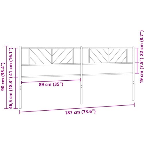  Metalno zamjensko uzglavlje bijelo 180 cm Slike