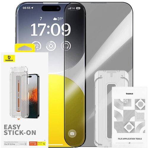 Baseus Sapphire iPhone 15 Pro zasebnost kaljeno steklo, (20833626) Cene