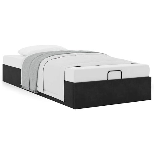 VidaXL Otomanski posteljni okvir brez vzmetnice črn 90x190 cm žamet Slike