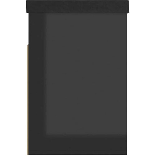  Klupa za cipele s jastukom sjajna crna 80 x 30 x 47 cm drvena Slike
