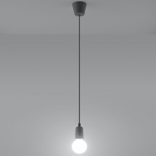 Sollux Lighting Sollux SL.0575 - Luster na sajli DIEGO 1xE27/60W/230V siv Slike