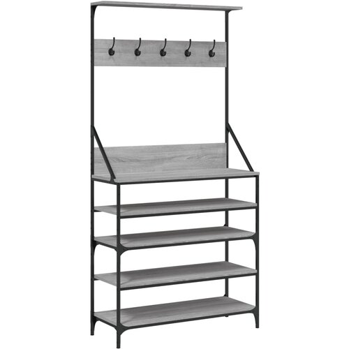 Maison Chic Regal za oblačila s prostorom za čevlje - Polica za čevlje siva sonoma 90x34x184cm, (21777624) Cene