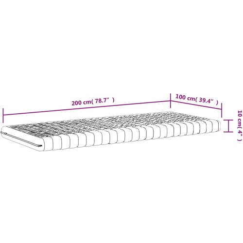  Madrac od pjene bijeli 100 x 200 cm 7 zona tvrdoća 20 ILD Slike