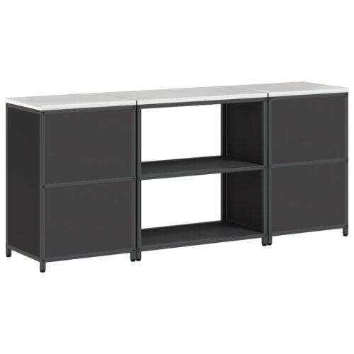 vidaXL Kuhinjski set za pohranu s policom s pohranom s vratima 3 pcs Crna 210 x 50 x 92 cm Cijene