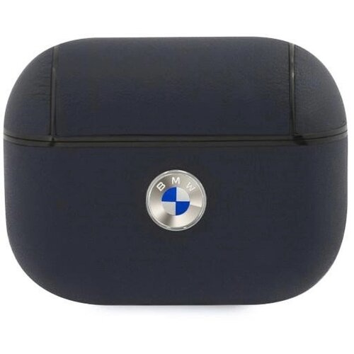 BMW OVITEK IZ PRAVEGA USNJA ZA AIRPODS PRO, MORNO MODER S SREBRNIM LOGOTIPOM, (21834776) Cene