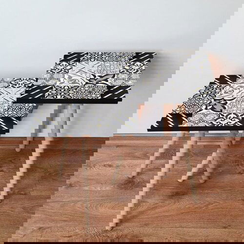 Hanah home 2Shp384 - black blackwhitegold nesting table (2 pieces) Cene