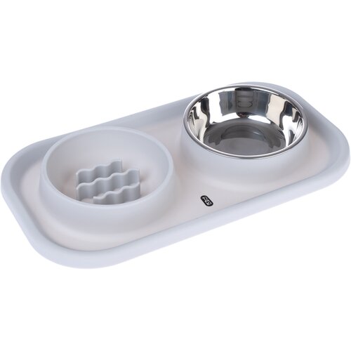 TIAKI dvostruka zdjelica od nehrđajućeg čelika i slow feeder, s podlogom - 2 x 300 ml Cijene