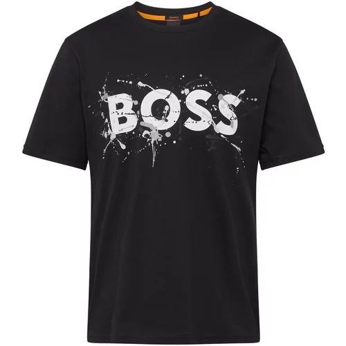 BOSS Orange Majica crna / bijela
