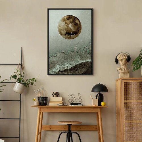  Slika - Green Tide (1 Part) Vertical 80x120 U crnom drvenom okviru Cene