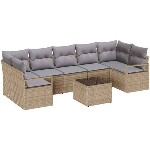 vidaXL Kavčna garnitura 8 pcs Bež in siva poli ratan, (5000137964) Cene