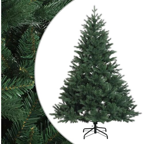  Umjetno božićno drvce s nogom 210 cm PVC i metal Zelena - Zelena 210 cm bez LED svjetala Slike