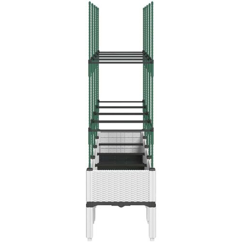  Vrtna sadilica s re&amp;scaron;etkom bijela 160 x 40 x 142 5 cm PP Slike
