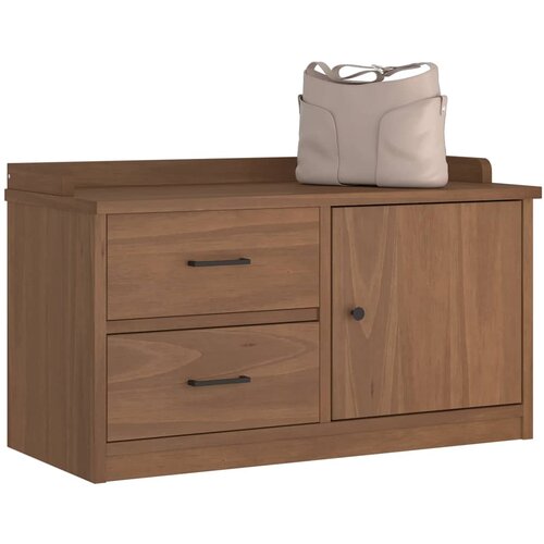 VidaXL Klupa za predsoblje SANDNES 87x40x50 cm od masivne borovine Slike