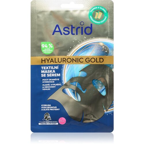 Astrid Hyaluronic Gold sheet maska za trenutačno učvršćivanje i zaglađivanje lica 1 kom Cijene