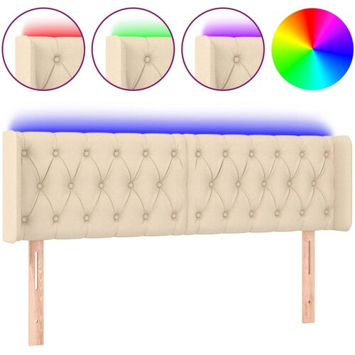 Maison Chic led posteljno vzglavje - vzglavna omarica - nočna omarica krem 163x16x78/88 cm blago, (21707002) Cene