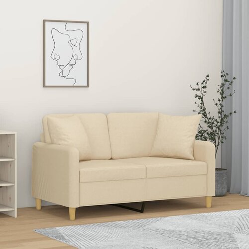  Dvosjed s ukrasnim jastucima krem 120 cm od tkanine Cijene