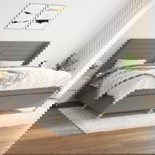  The Living Store Box spring postelja z vzmetnico temno siva 180x200 cm blago - Box Spring Postelja, (21444510) Slike